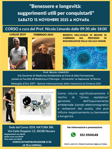CORSO - Benessere e longevità: suggerimenti utili per conquistarli.