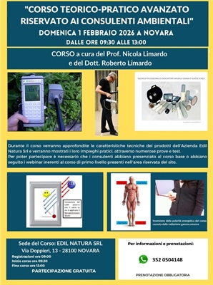 CORSO TEORICO-PRATICO AVANZATO PER CONSULENTI AMBIENTALI