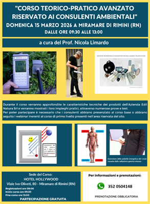 (Rimini) CORSO TEORICO-PRATICO AVANZATO PER CONSULENTI AMBIENTALI
