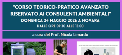 (Novara) CORSO TEORICO-PRATICO AVANZATO PER CONSULENTI AMBIENTALI